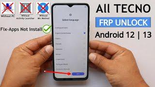 All Tecno Android 1213 Frp Unlock  Bypass Google Ac -X-Share Apps Not Install Solution Without PC