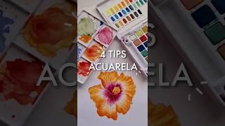 4 tips útiles para acuarelas ️  #shorts #arte #art #acuarela #watercolor