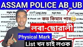 ASSAM POLICE AB_UB লৰা-ছোৱালীৰ Physical Mark কত কিমান দিব20+20+20⁉️Assam Police Interview Physical.