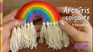 ArcoÍris Colgantes tejidos a crochet en TRES TAMAÑOS  Tejiendo Perú