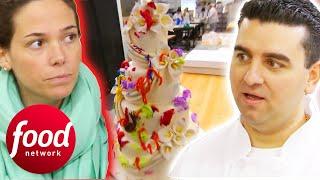 Bride DESTROYS Buddys Cake Made With Fondant Drapes Because She Hates It  Cake Boss