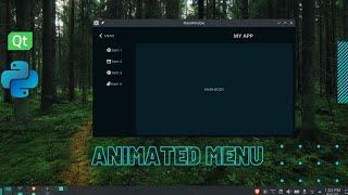 Python GUI Simple Animated Side Menu Using Custom Widget Module  Pyside  PyQt  Moder UI