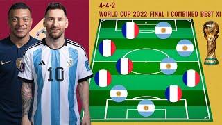 World Cup Qatar Final 2022 Combined Best XI Starting Lineup  World Cup Argentina vs France XI