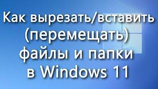 Как вырезать  вставить перемещать файлы и папки в Windows 11