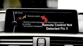 BMW F Series Remote Control  Key Not Detected Fix   F10  F13  F20  F22  F30 