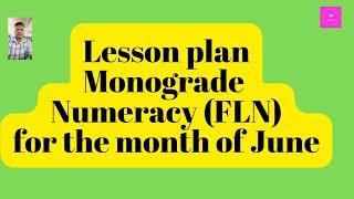 Lesson plan Monograde Numeracy FLN grade for June