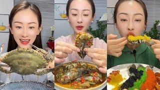 Yummy 353 Eat Sea food shrimp  squid  crablleat sea food #food #eating #mukbang