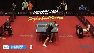 FULL MATCH  Benedek Olah vs Milo De Boer  Olympics 2024 Singles Qualification