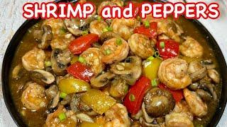 GARLIC BUTTER SHRIMP AND PEPPERS  HOW TO MAKE SAUCY GARLIC BUTTER SHRIMP and PEPPERS 