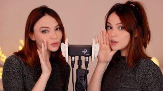 ASMR TWINS  whispering into your ears Portuguese & English