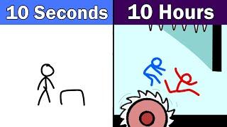 Stickman Parkour animation in 10 Seconds vs 10 hours  @flipaclip