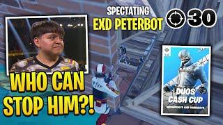 Pollo SHOCKED When Spectating PeterBot DESTROYS Pros in Duo Cash Cup