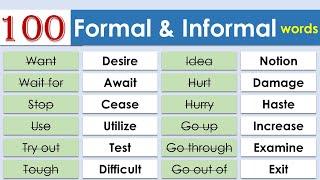 Formal and Informal List of 100+ Vocabulary words in English