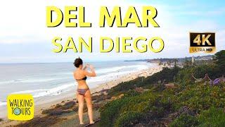 Walking Around Del Mar San Diego  California Beach  4K Ultra HD