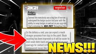 NBA 2K21 LEAKED NEWS Badges Dribbling & more