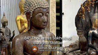 84 Copper and Gold Sukhothai Style Brass Buddha www.lotussculpture.com