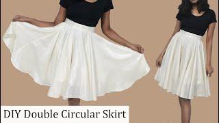 DIY Double Circular Skirt  How to make Double Circular Skirt  2 Circle Skirt