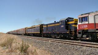 T357 & S303 Diesel Locomotives On 6MP9 SCT Freight Train 31122021 - PoathTV Australian Railways