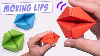 Easy Origami Paper Moving Lips  How to make paper Mouth Pop it