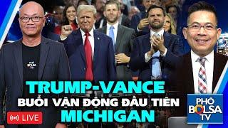 LIVE TRUMP-VANCE TẠI MICHIGAN Buổi vận động tranh cử đầu tiên sau vụ ám sát hụt