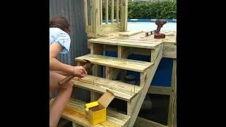 12 Year Old Girl Builds Pool Staircase and Deck Part 2