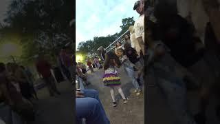 Ceiyanni in a dance off in NOLA with a young boy at the French Quarter Fest after dancing with Shaye
