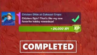 Fortnite Challenge - Chicken Glide at Colossal Crops * WORKING WAY * - Chapter 2 Season 6 Week 12