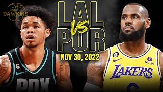 Los Angeles Lakers vs Portland Trail Blazers Full Game Highlights  Nov 30 2022  FreeDawkins