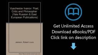 Vyacheslav Ivanov Poet Critic and Philosopher Yale Russian & East European Publications