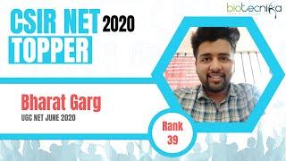 CSIR NET JRF 39 Rank Holder Bharat Garg Shares His Life Science Exam Preparation Strategy