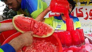 Amazing Watermelon Cutting Skills  Watermelon Juice in Summer  Street Food of Karachi Pakistan