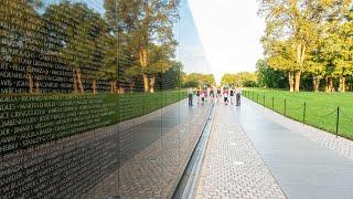 The Vietnam Veterans Memorial Wall in Washington D C