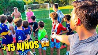 15 NIÑOS NOS RETAN a un PARTIDO de FÚTBOL