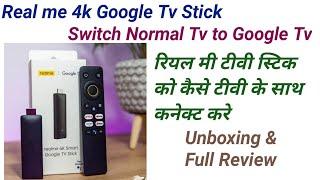 Realme 4k Smart google tv stick unboxing and Installation complete Review