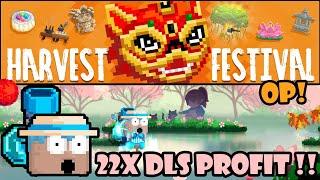 22X DLS HARVEST FESTIVAL PROFIT   GrowTopia Profit 2024