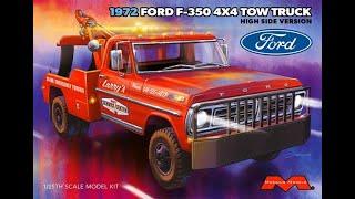 NEW FIRST LOOK 1972 Ford F350 4WD Tow Truck 390 125 Scale Model Kit Review Moebius Modelroundup