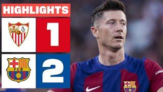 SEVILLA FC 1 - 2 FC BARCELONA  RESUMEN LALIGA EA SPORTS