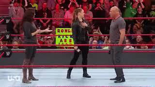 Kurt Angle And Ronda Rousey Destroys Triple H And Stephanie Mcmahon FULL SEGMENT-WWE RAW