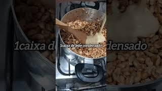 Receita de pé de moleque com leite condensado. #receitas #pédemoleque #festajunina #receitasjuninas