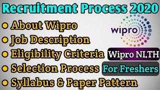 Wipro Recruitment 2021  WIPRO NLTH 2021  Selection Process  Syllabus  Eligibility for Freshers