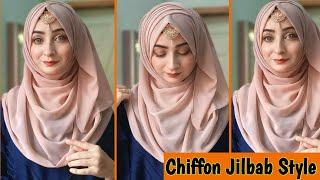 How to do Hijab On Weddingparty  Decent Layered Chiffon Hijab Tutorial  Hijab Style 2024