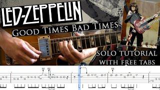 Led Zeppelin - Good Times Bad Times guitar solo lesson with tablatures and backing tracks