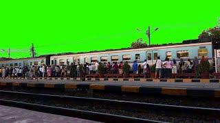 Train Station Crowd Time-lapse Green Screen Effects Background