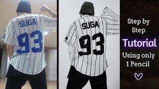 BTS Suga Backside Drawing - step by step Tutorial  YouCanDraw