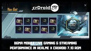 BATTLEGROUNDS MOBILE INDIA LIVE GAMING PERFORMANCE IN CRDROID 7.10 ROM REALME X  @Mads Tech 