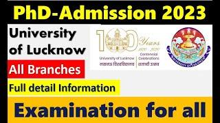 PhD Admission 2023 II University of Lucknow II Registration Open for Full and Part-time MODE
