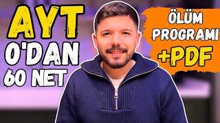 AYT 2 Ayda 0dan +60 Net Kanıtlı  Ölüm Programı + PDF