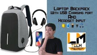 Backpack with charging port and headset input LM tech.