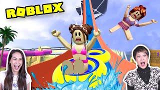 ROBLOX WATERPARK MIJN ZUSJE VIEL VAN DE MEGA GLIJBAAN AF  Lets Play Wednesday