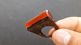 Making the ring using coconut shell and epoxy resin  biddis creativity  How to make a ring